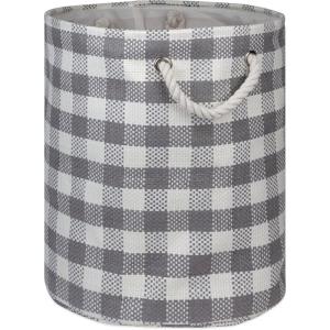 imageDII Woven Paper Storage Bin Checkers Aqua Large RectangleGray