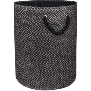 imageDII Woven Paper Storage Bin Diamond Basketweave StoneBlack LargeStoneBlack
