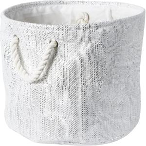 imageDII Woven Paper Storage Bin Metallic Lurex Gray Small RectangleWhite