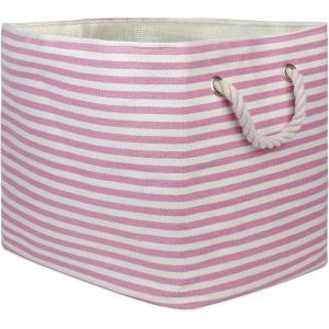 imageDII Woven Paper Storage Bin Pinstripe Rose Medium RectangleRose