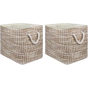 imageDII Woven Paper Storage Bin Tweed Black MediumStone