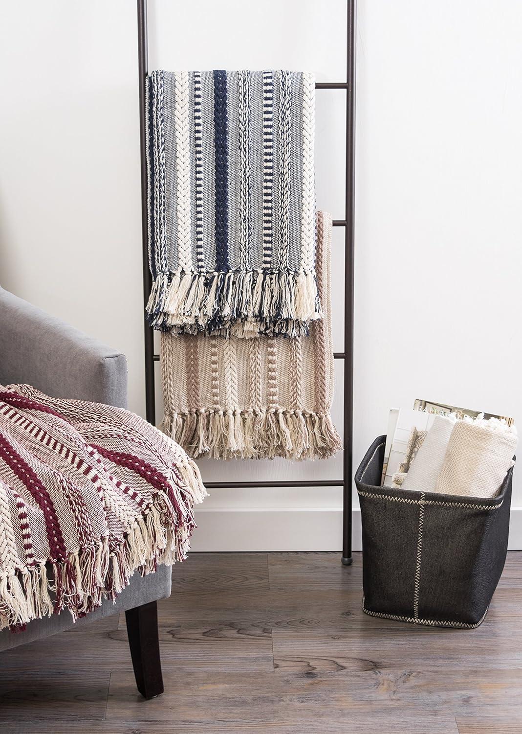 imageDII Braided Striped Decorative Throw Blanket 50x60 ArtichokeBlackberry