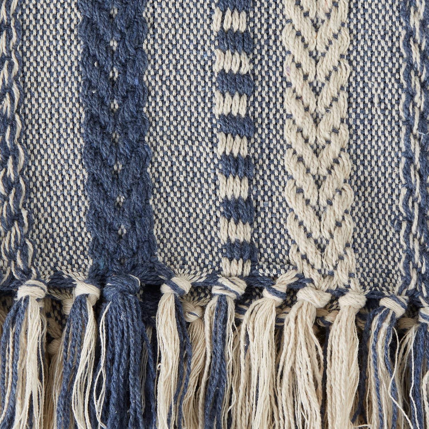 imageDII Braided Striped Decorative Throw Blanket 50x60 ArtichokeFrench Blue