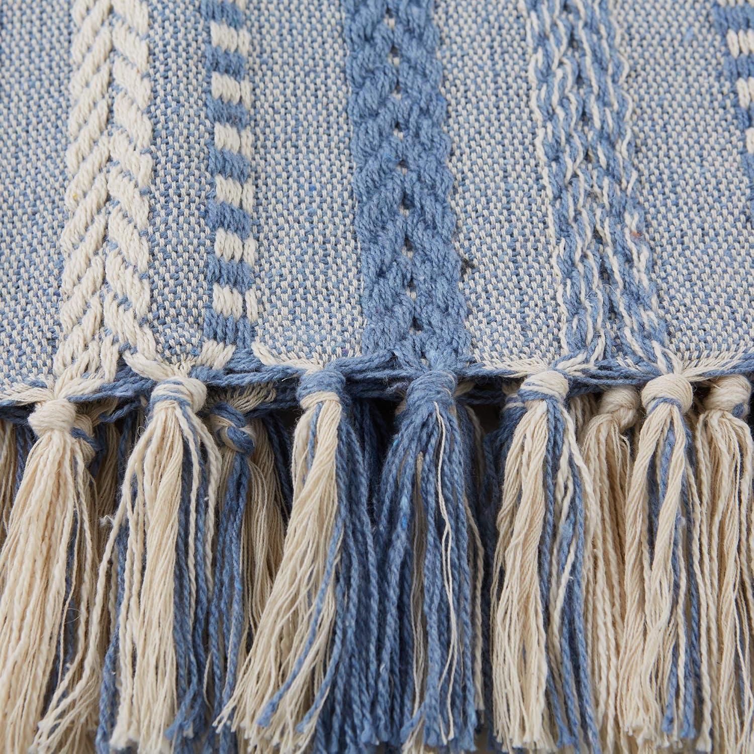 imageDII Braided Striped Decorative Throw Blanket 50x60 ArtichokeStonewash Blue