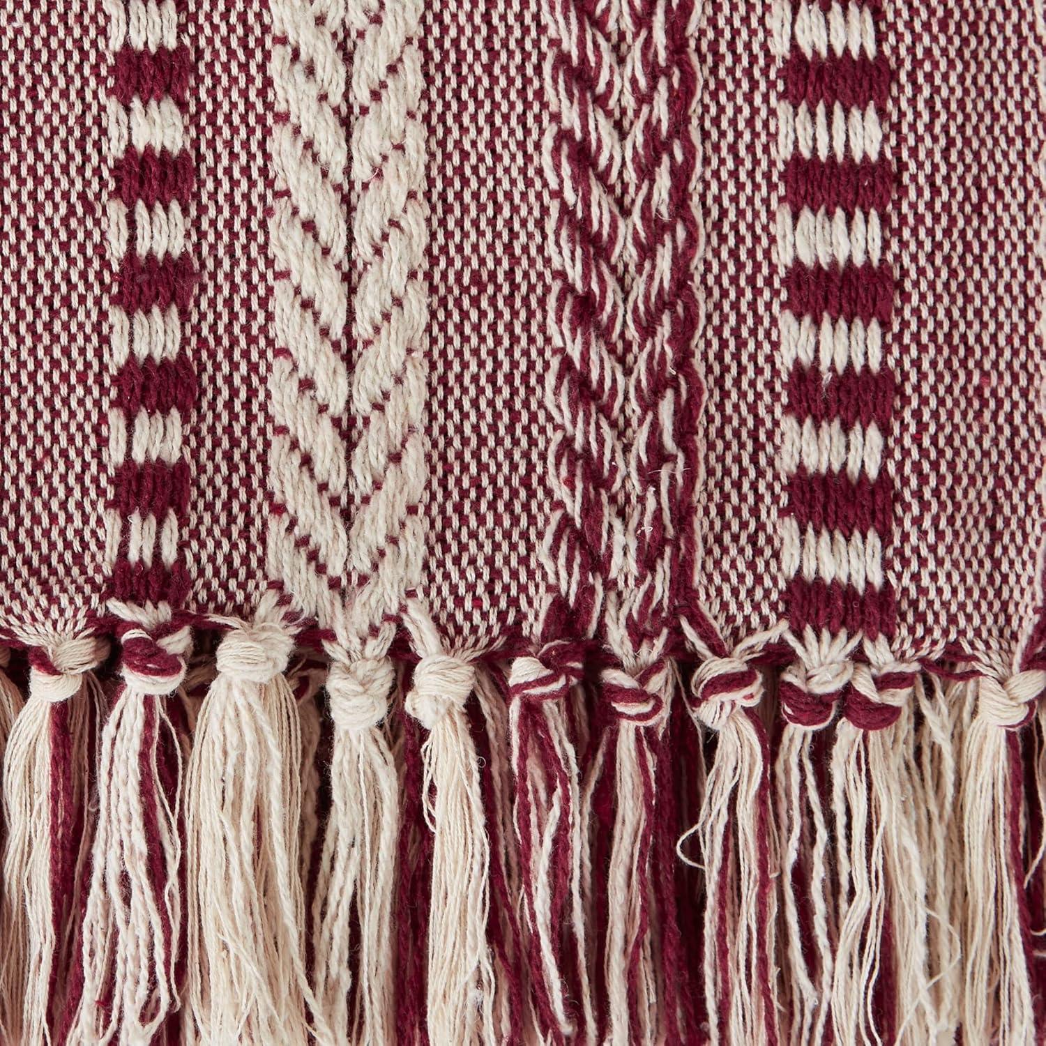 imageDII Braided Striped Decorative Throw Blanket 50x60 ArtichokeWine