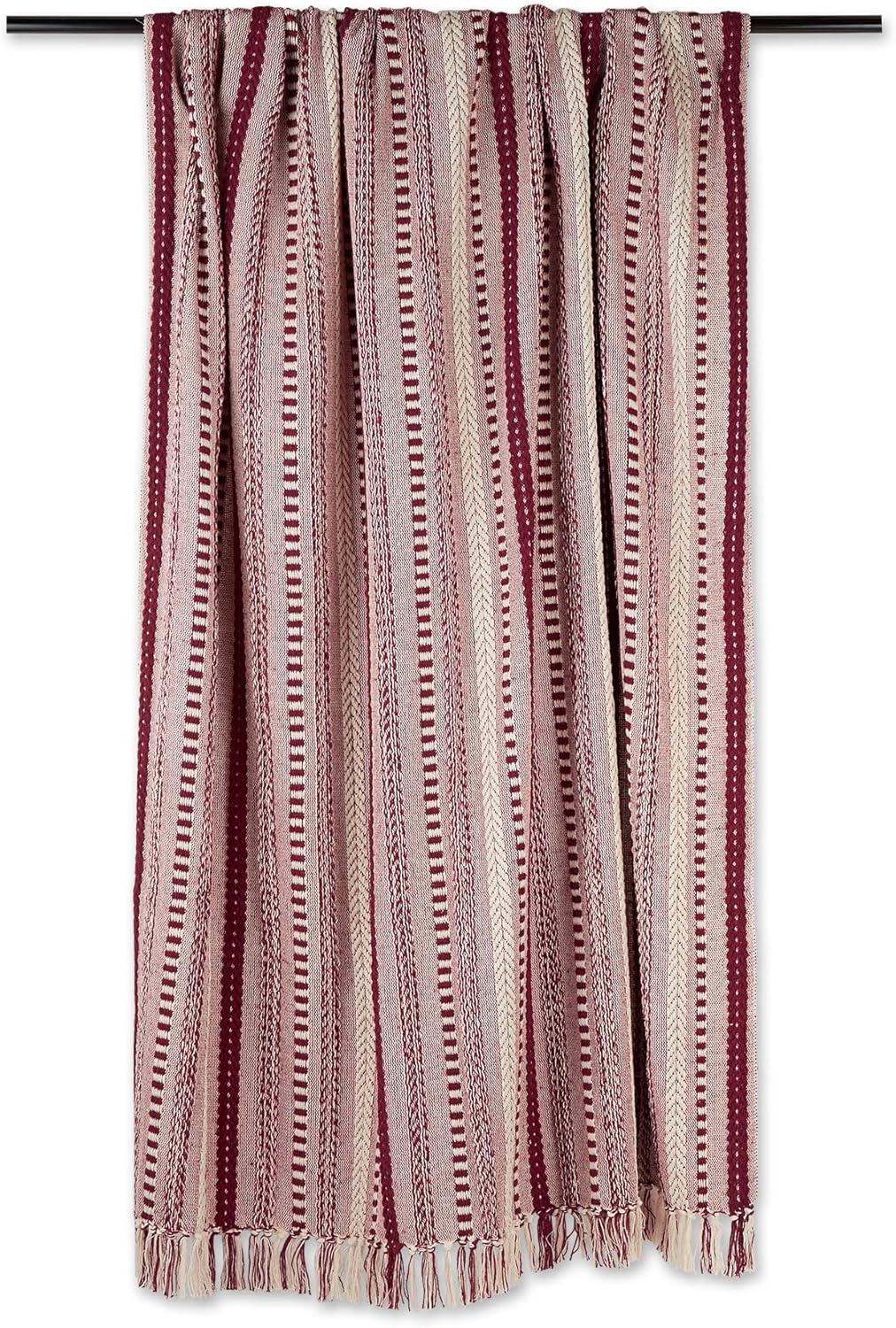 imageDII Braided Striped Decorative Throw Blanket 50x60 ArtichokeWine