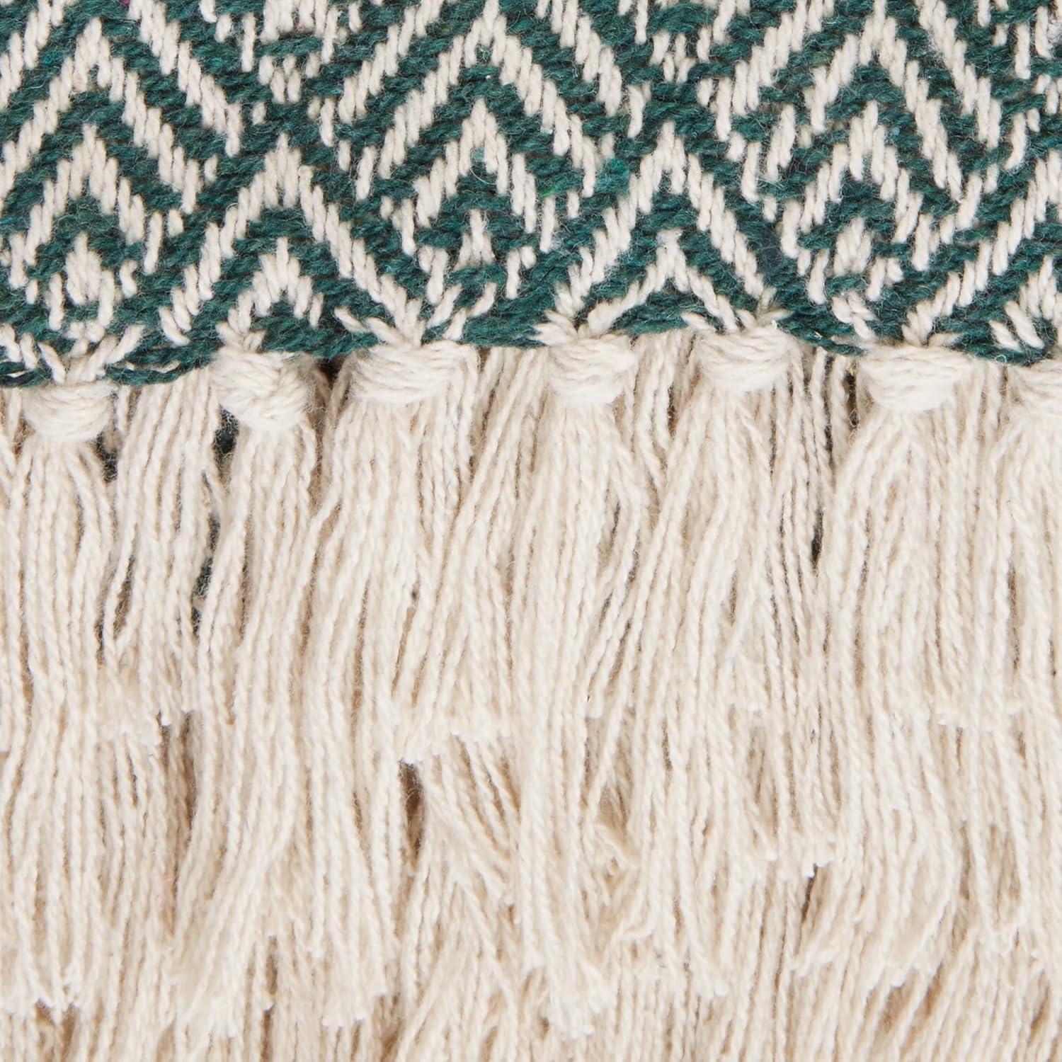 imageDII Diamond Throw Collection Cotton Woven 50x60 ArtichokeHunter Green