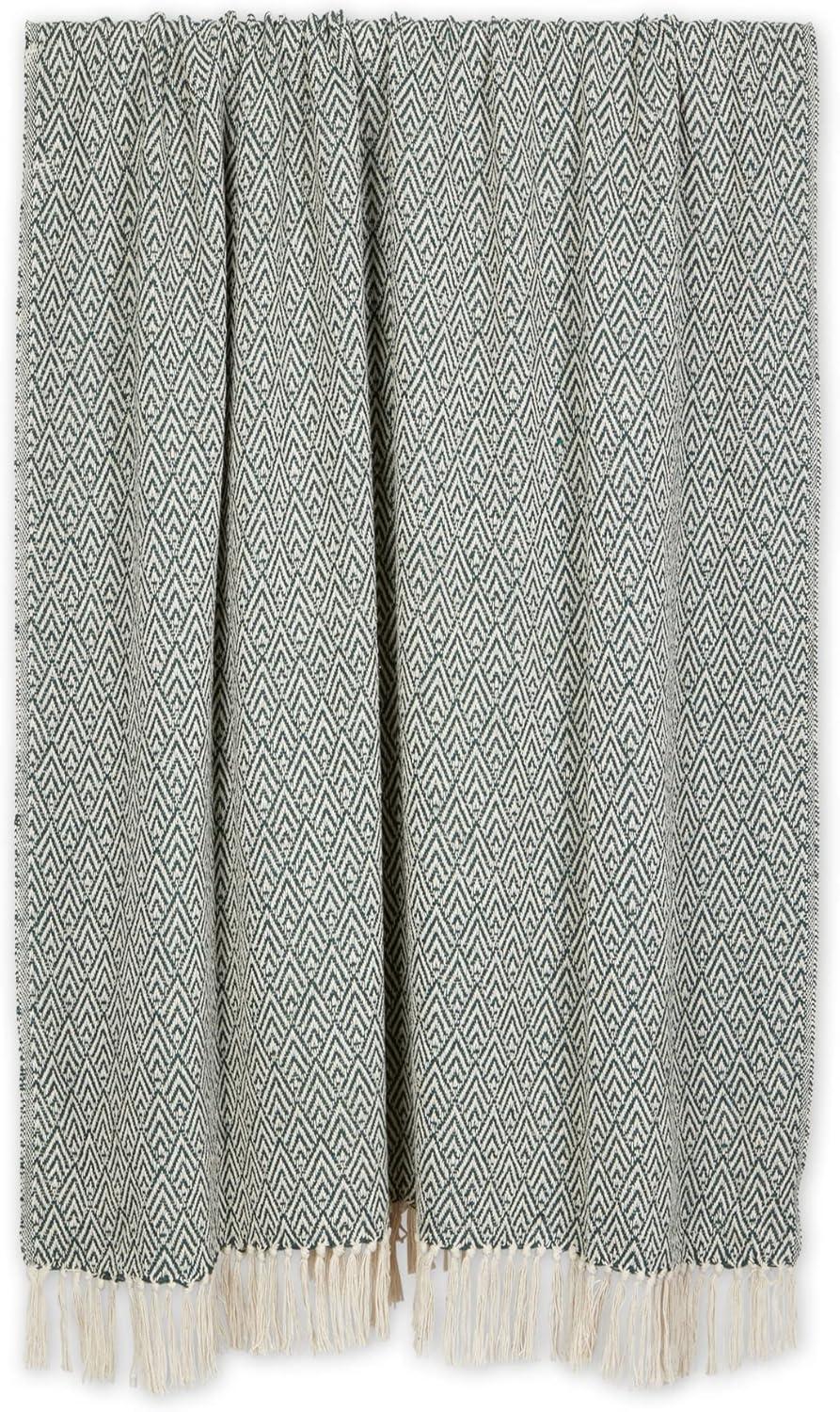 imageDII Diamond Throw Collection Cotton Woven 50x60 ArtichokeHunter Green