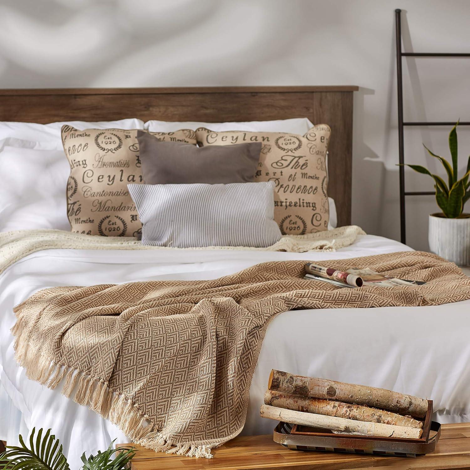 imageDII Diamond Throw Collection Cotton Woven 50x60 ArtichokeStone