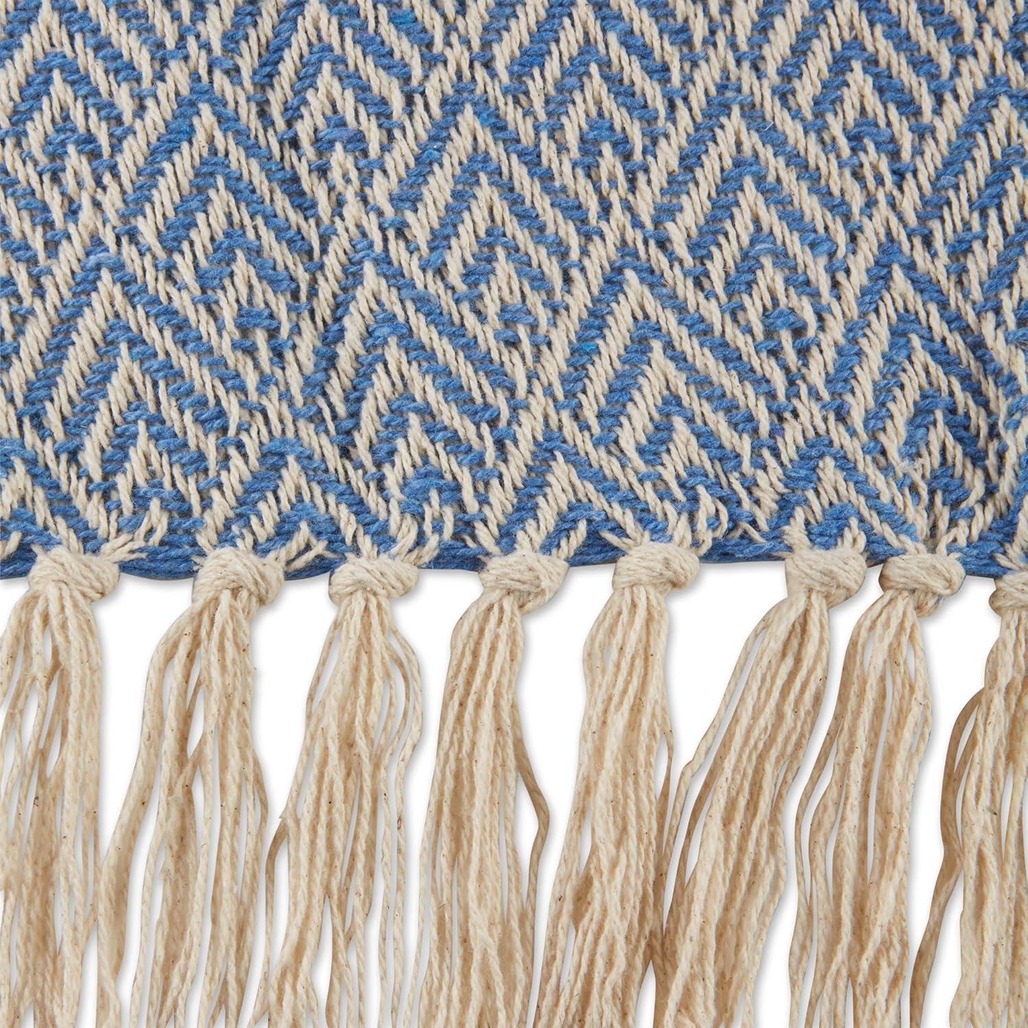 imageDII Diamond Throw Collection Cotton Woven 50x60 ArtichokeStonewash Blue
