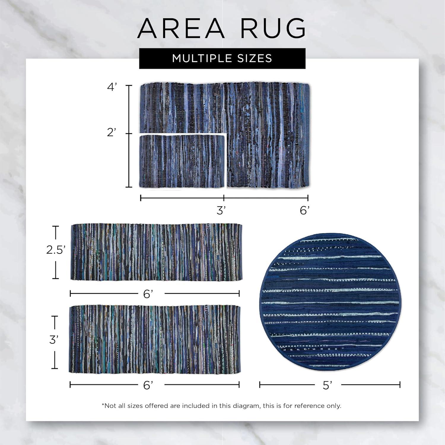 imageDII Woven Rag Rug Collection Recycled Yarn Cabana Stripe 2x3 NaturalHoney Gold