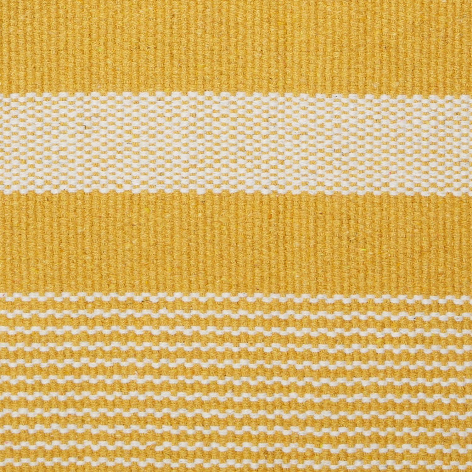 imageDII Woven Rag Rug Collection Recycled Yarn Cabana Stripe 2x3 NaturalHoney Gold