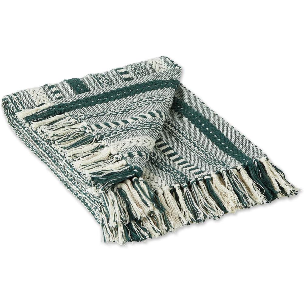 imageDII Braided Striped Decorative Throw Blanket 50x60 ArtichokeDark Green