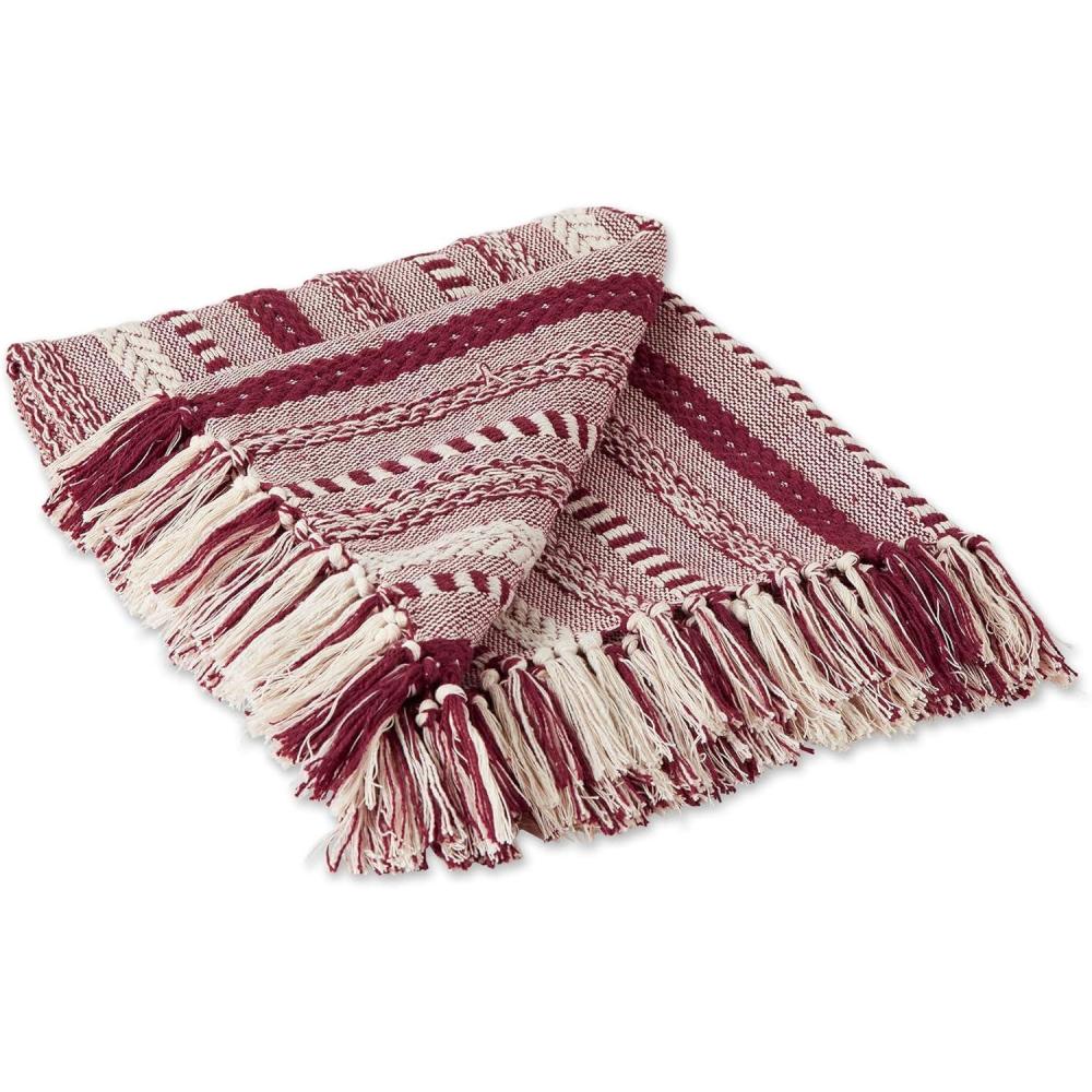 imageDII Braided Striped Decorative Throw Blanket 50x60 ArtichokeWine