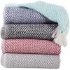 imageDII 100 Cotton Basket Weave Throw for IndoorOutdoor Use Camping Bbqs Beaches Everyday Blanket 50 x 60 Woven StripeAqua
