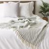 imageDII 100 Cotton Basket Weave Throw for IndoorOutdoor Use Camping Bbqs Beaches Everyday Blanket 50 x 60 Woven StripeArtichoke Green