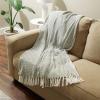 imageDII 100 Cotton Basket Weave Throw for IndoorOutdoor Use Camping Bbqs Beaches Everyday Blanket 50 x 60 Woven StripeArtichoke Green