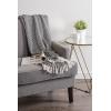 imageDII 100 Cotton Basket Weave Throw for IndoorOutdoor Use Camping Bbqs Beaches Everyday Blanket 50 x 60 Woven StripeBlack