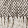 imageDII 100 Cotton Basket Weave Throw for IndoorOutdoor Use Camping Bbqs Beaches Everyday Blanket 50 x 60 Woven StripeBrown