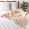 imageDII 100 Cotton Basket Weave Throw for IndoorOutdoor Use Camping Bbqs Beaches Everyday Blanket 50 x 60 Woven StripePumpkin Spice