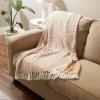imageDII 100 Cotton Basket Weave Throw for IndoorOutdoor Use Camping Bbqs Beaches Everyday Blanket 50 x 60 Woven StripePumpkin Spice