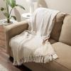 imageDII 100 Cotton Basket Weave Throw for IndoorOutdoor Use Camping Bbqs Beaches Everyday Blanket 50 x 60 Woven StripeStone