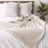 imageDII 100 Cotton Basket Weave Throw for IndoorOutdoor Use Camping Bbqs Beaches Everyday Blanket 50 x 60 Woven StripeStone