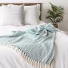 imageDII 100 Cotton Basket Weave Throw for IndoorOutdoor Use Camping Bbqs Beaches Everyday Blanket 50 x 60 Woven StripeTeal