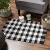 imageDII Buffalo Check Rug Collection Hand Dyed Reversible Chindi Rug 26x40 BlackBlack