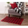 imageDII Buffalo Check Rug Collection Hand Dyed Reversible Chindi Rug 26x40 BlackRed  Black