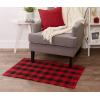 imageDII Buffalo Check Rug Collection Hand Dyed Reversible Chindi Rug 26x40 BlackRed  Black