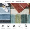 imageDII Buffalo Check Rug Collection Hand Dyed Reversible Chindi Rug 26x40 BlackStoneCream