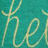 imageDII Hello Coir Fiber Doormat NonSlip Durable OutdoorIndoor Pet Friendly 18x30 AquaAqua