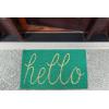 imageDII Hello Coir Fiber Doormat NonSlip Durable OutdoorIndoor Pet Friendly 18x30 AquaAqua