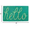 imageDII Hello Coir Fiber Doormat NonSlip Durable OutdoorIndoor Pet Friendly 18x30 AquaAqua