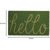 imageDII Hello Coir Fiber Doormat NonSlip Durable OutdoorIndoor Pet Friendly 18x30 AquaGreen Apple