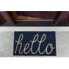 imageDII Hello Coir Fiber Doormat NonSlip Durable OutdoorIndoor Pet Friendly 18x30 AquaNavy