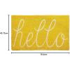 imageDII Hello Coir Fiber Doormat NonSlip Durable OutdoorIndoor Pet Friendly 18x30 AquaYellow