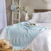 imageDII Herringbone Striped Collection Cotton Throw Blanket 50x60 AquaAqua