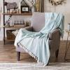 imageDII Herringbone Striped Collection Cotton Throw Blanket 50x60 AquaAqua