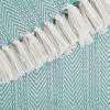imageDII Herringbone Striped Collection Cotton Throw Blanket 50x60 AquaAqua