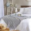 imageDII Herringbone Striped Collection Cotton Throw Blanket 50x60 AquaBlack