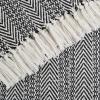 imageDII Herringbone Striped Collection Cotton Throw Blanket 50x60 AquaBlack