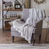 imageDII Herringbone Striped Collection Cotton Throw Blanket 50x60 AquaGray