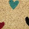 imageDII Natural Coir Doormat Outdoor Welcome Mat 17x29 Cabana StripesHearts