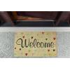 imageDII Natural Coir Doormat Outdoor Welcome Mat 17x29 Cabana StripesHearts