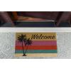 imageDII Natural Coir Doormat Outdoor Welcome Mat 17x29 Cabana StripesPalm Tree