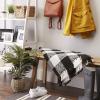 imageDII Textured Modern Varigated Acrylic Woven Throw 50x60Inch BlushBlack  White Buffalo Check