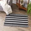 imageDII Woven Rag Rug Collection Recycled Yarn Cabana Stripe 2x3 NaturalBlack