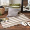 imageDII Woven Rag Rug Collection Recycled Yarn Cabana Stripe 2x3 NaturalCabana Stripe Stone